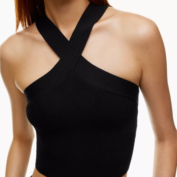 Aritizia Babaton Black Sculpt Knit Criss Cross Tank Top - Picture 6 of 7